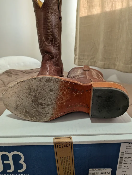 Fenoglio Men's Brown Leather Western Boots - Picture 4 of 5